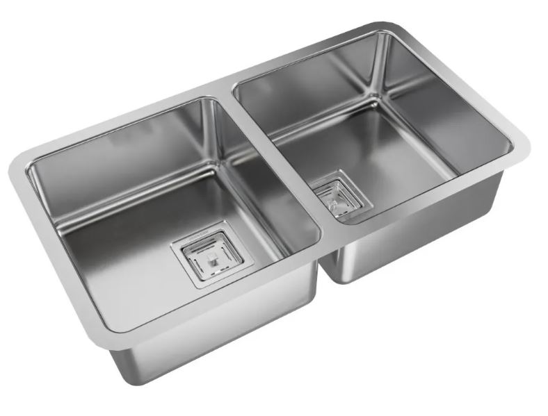 PILETA DOBLE JOHNSON ACERO 304 QUADRA Q076 A