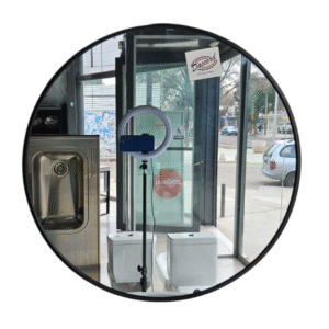 ESPEJO REDONDO BORDE NEGRO 60 CM