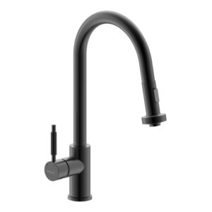 GRIFERIA GOURMET COCINA MESADA MONOCOMANDO CON ROCIADOR NEGRO PIAZZA
