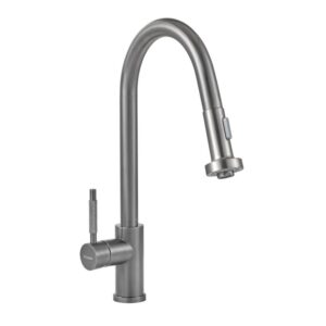 GRIFERIA GOURMET COCINA MESADA MONOCOMANDO CON ROCIADOR GRAFITO PIAZZA